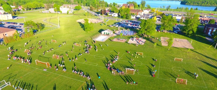 Soccer fields drone photo